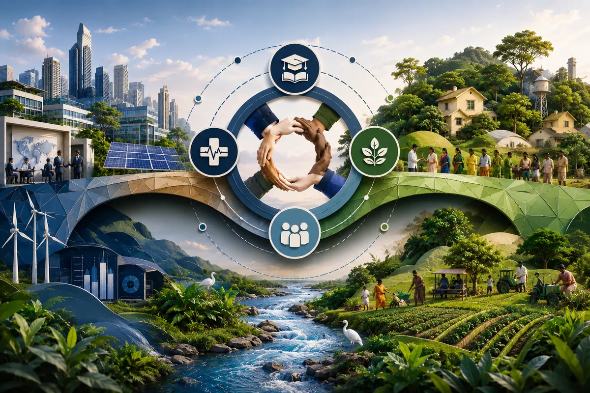 Corporate and community partners collaborating for sustainable impact